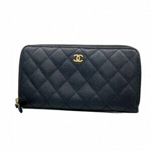 CHANEL Black Caviar Leather Wallet